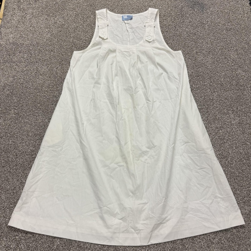 Vintage White Swan Dress Womens 4 Sleeveless Square Neck A-Line Knee Maternity